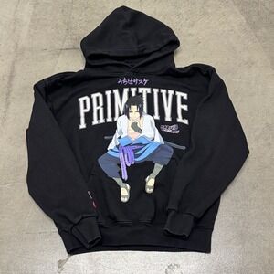 Primitive Naruto Shippuden Sasuke Uchiha Hoodie Black Mens Medium Streetwear